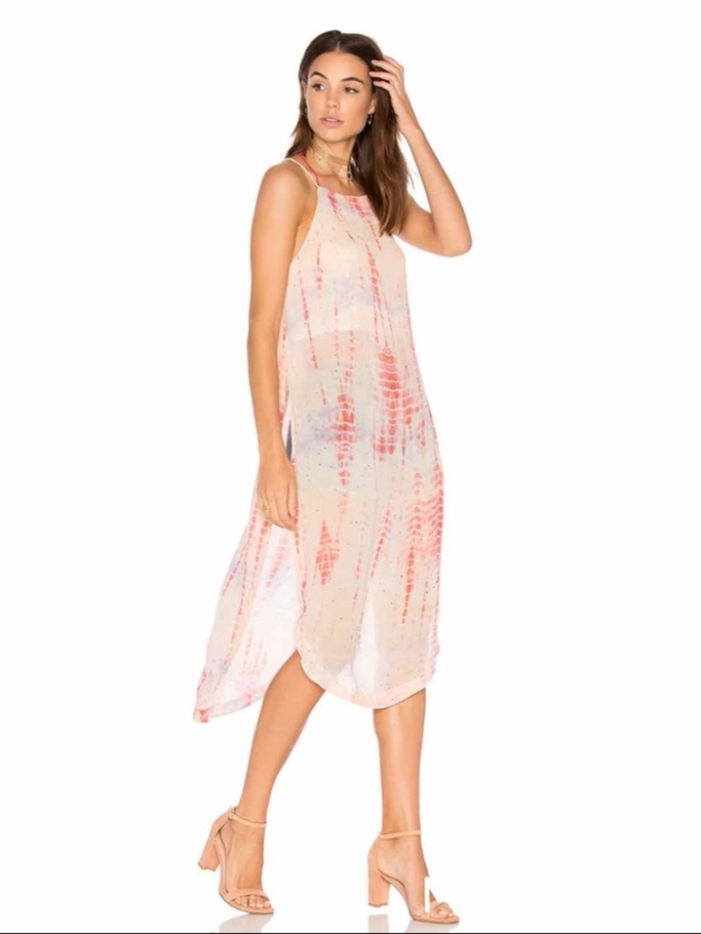 Free People Remember When Tie Dye Maxi Tunic Top Medium